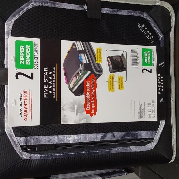 Five Star 2-Inch Zipper Binder with Expandable Pocket - Picture 5 of 7